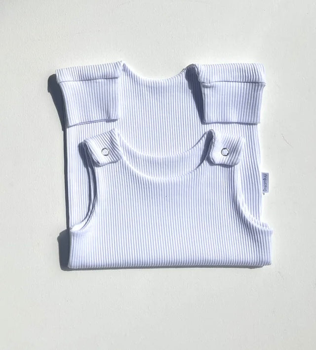 White Ribbed Romper