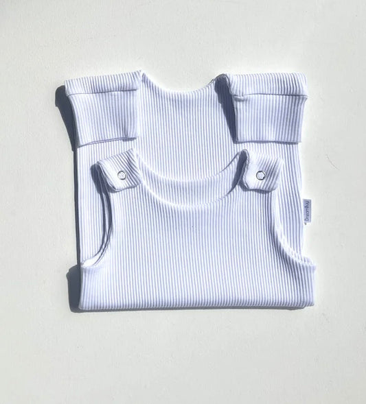 White Ribbed Romper