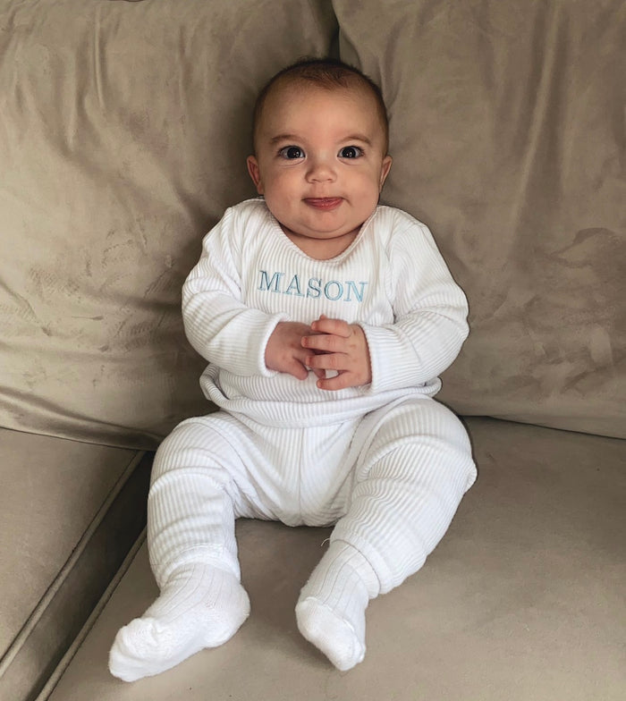 White Ribbed Tracksuit