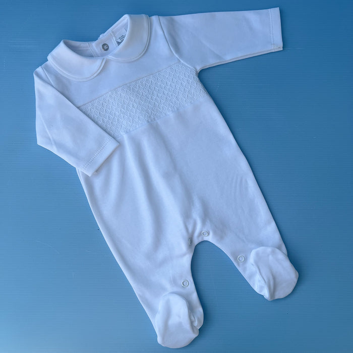 White Smocked Spanish Babygrow