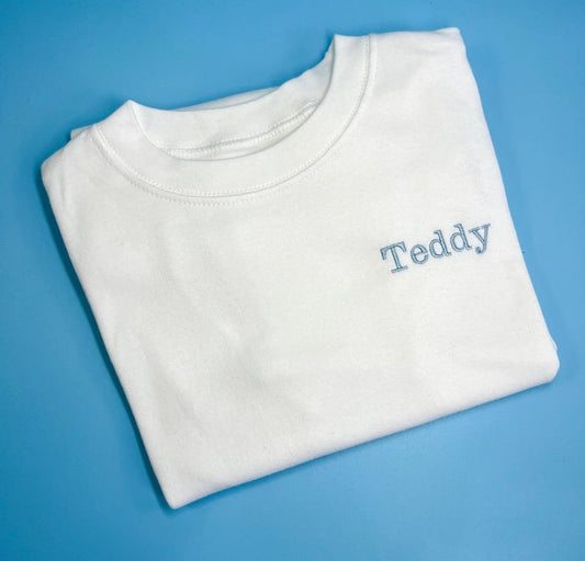 White T-shirt with side name