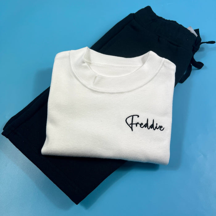 White tee and black Short Set
