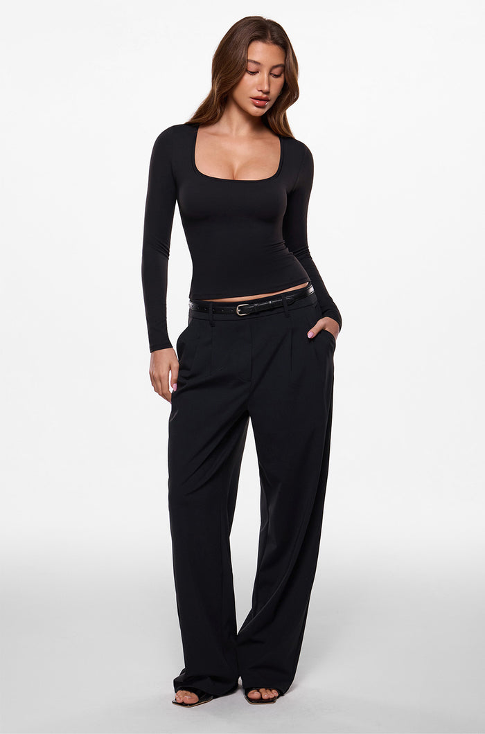 Wide Leg High Waisted Business Pants