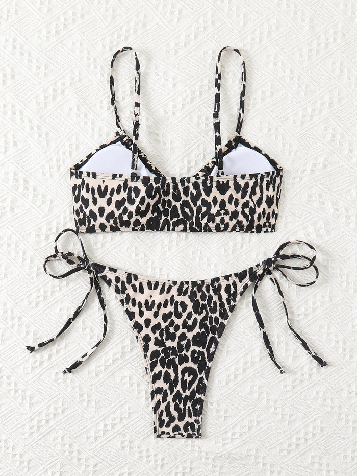 Women String Bikini Set Halter Side Tie Two Piece Swimsuit Triangle Bathing Suits