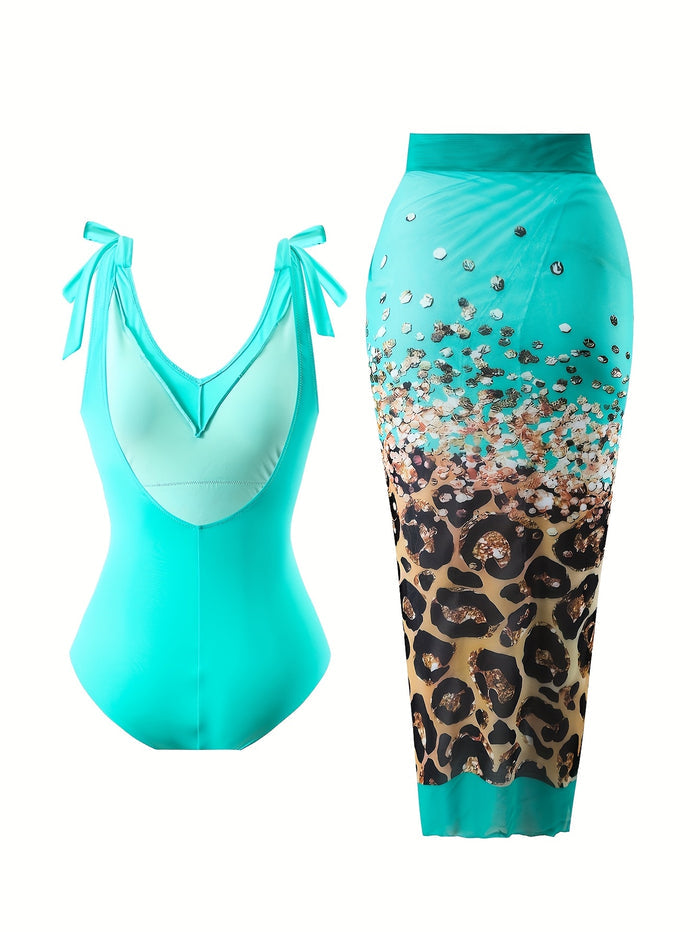 Women Swim Dress Swimsuit two Piece Tummy Control Bathing Suits Modest Criss Cross Swim Suits