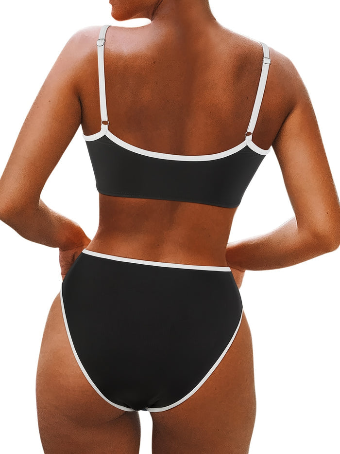 Women Two Piece Bathing Suits Push Up Bikini Set Halter Swimsuit Vintage Swimwea