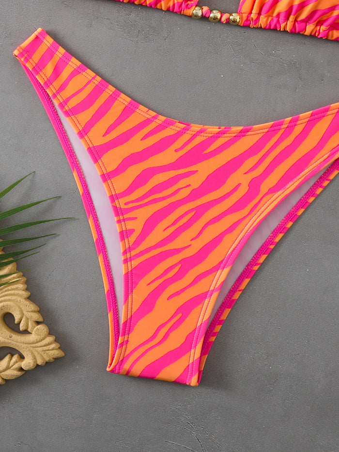 Women Two Piece Bikini Sets Sexy Adjustable Straps Back Tie Swimsuit Triangle Trendy Bathing Suit