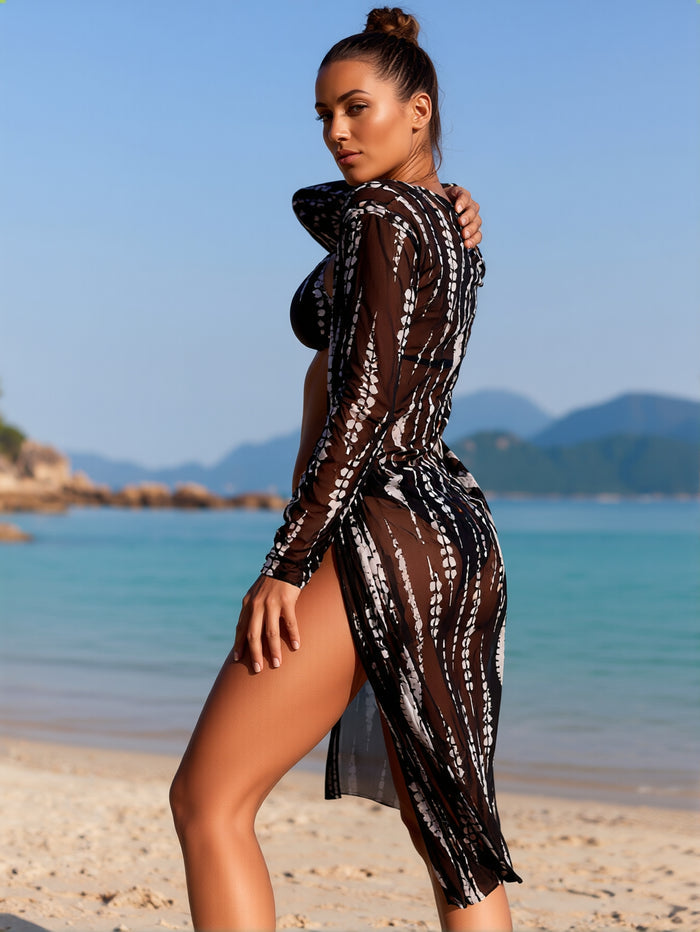Women's 3 Piece Swimsuit with Cover Up Sexy Triangle Bikini Set Bathing Suit Beach Coverup