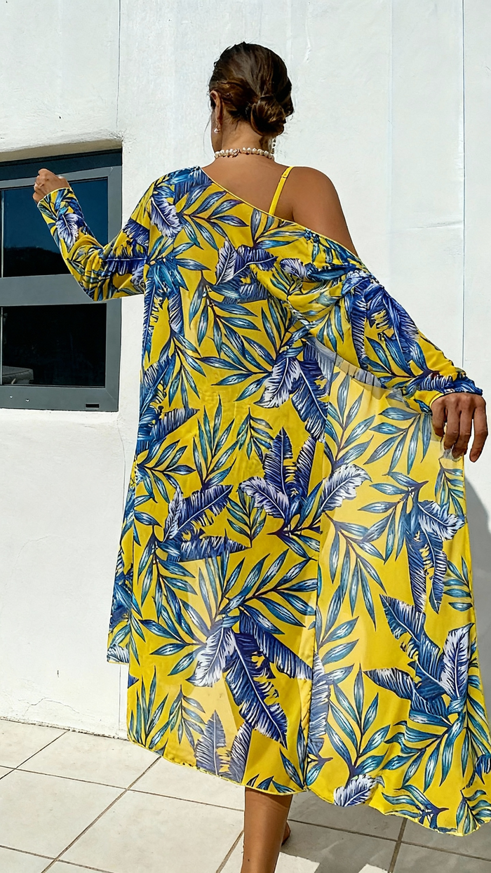 Women's 3 Pieces Bikini Bathing Suit Drawstring Swimsuit with Cover Ups Kimono