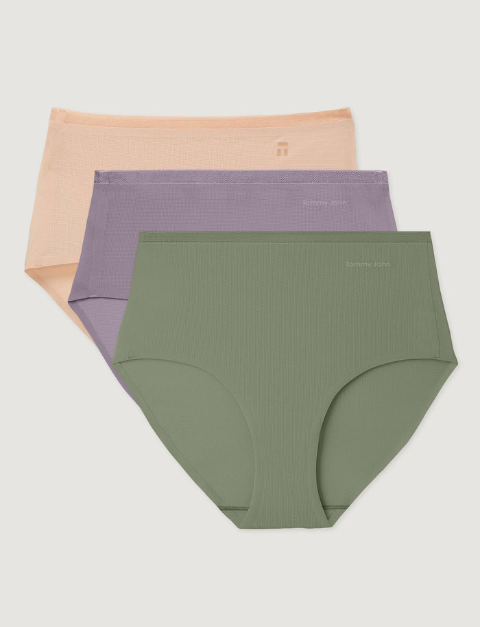 Women's Air High Rise Brief (3-Pack)::Rugby Tan/Nirvana/Oil Green