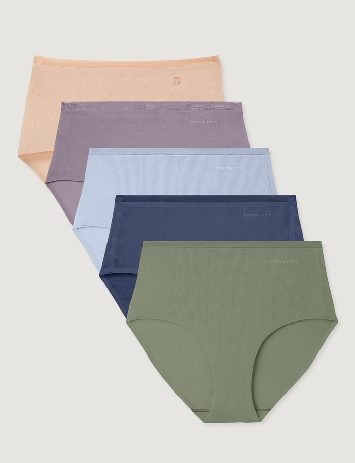 Women's Air High Rise Brief (5-Pack)::Rugby Tan/Nirvana/Halogen Blue/Oceana/Oil Green