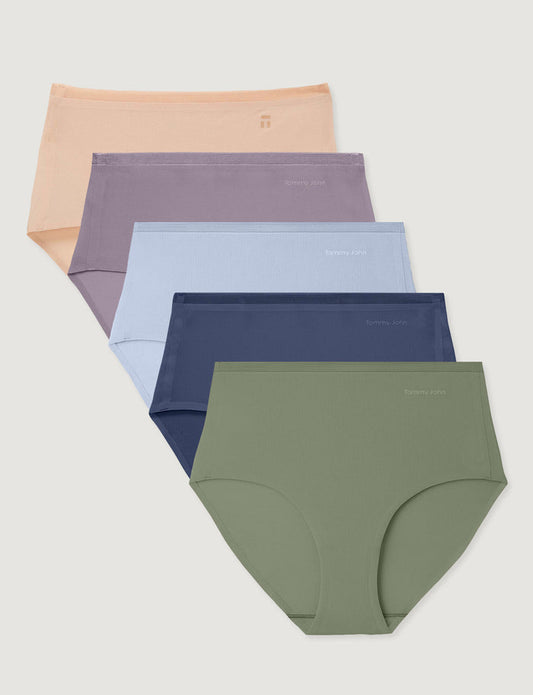 Women's Air High Rise Brief (5-Pack)::Rugby Tan/Nirvana/Halogen Blue/Oceana/Oil Green