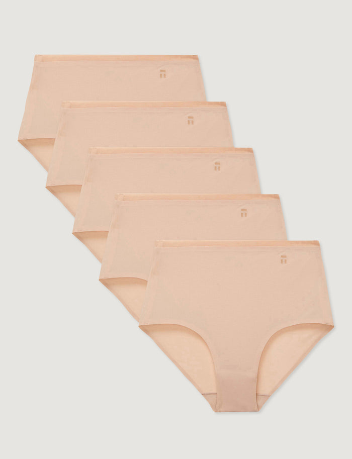 Women's Air High Rise Brief (5-Pack)::Rugby Tan