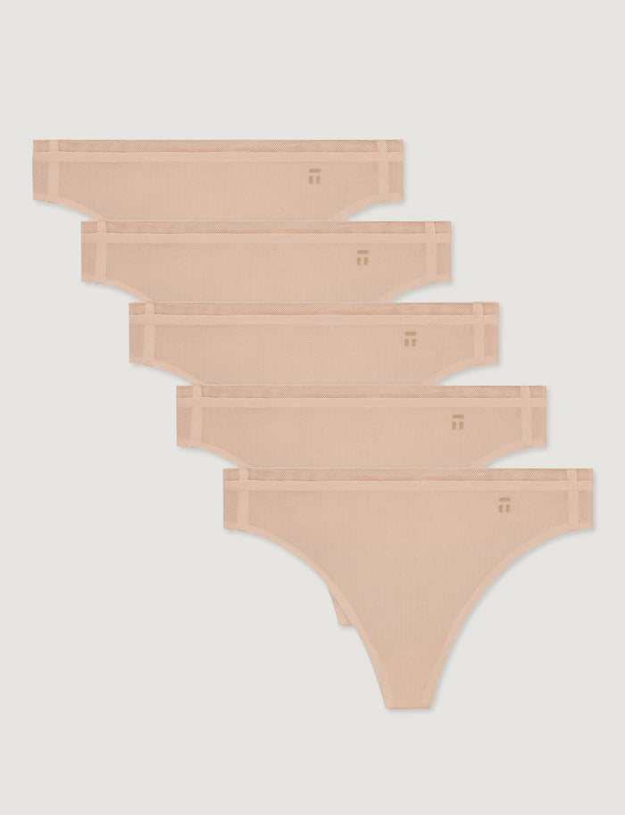 Women's Air Thong (5-Pack)::Rugby Tan