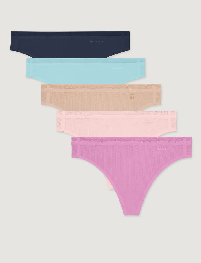 Women's Air Thong (5-Pack)::Dress Blues/Clearwater/Rugby Tan/Rosewater/Lilac Chiffon