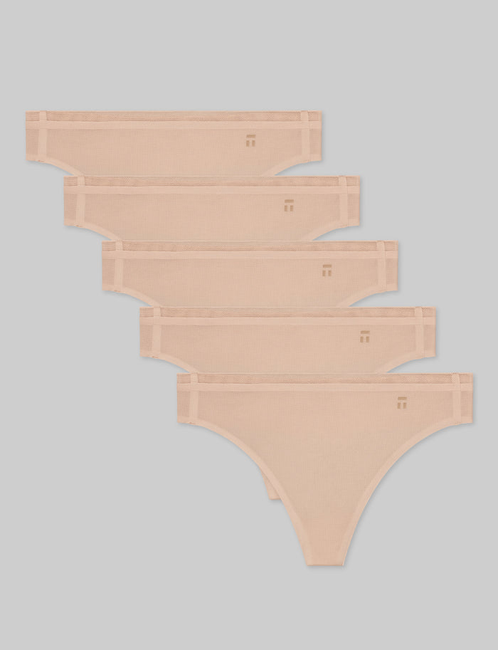 OLD::Women's Air Thong (5-Pack)::Rugby Tan
