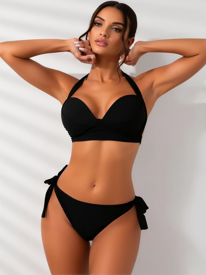 Womens Bikini Sets Two Piece Swimsuit 2026 Curvy Cutout String Bathing Suit
