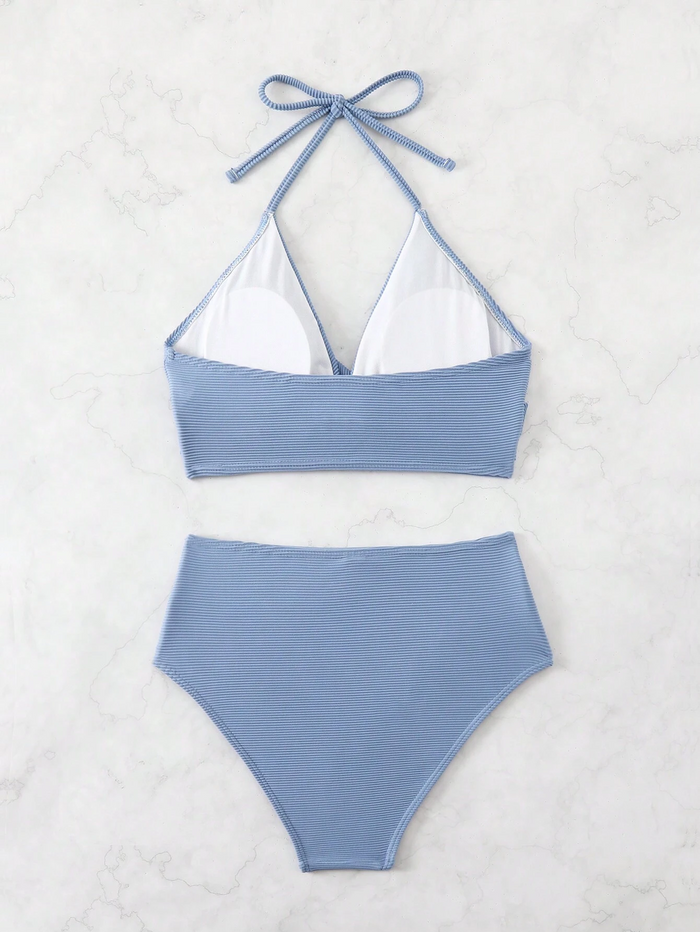 Womens Bikini Sets Two Piece Swimsuits High Waisted Halter Twist Front Bathing Suit 2026 Summer Beach Swimwear