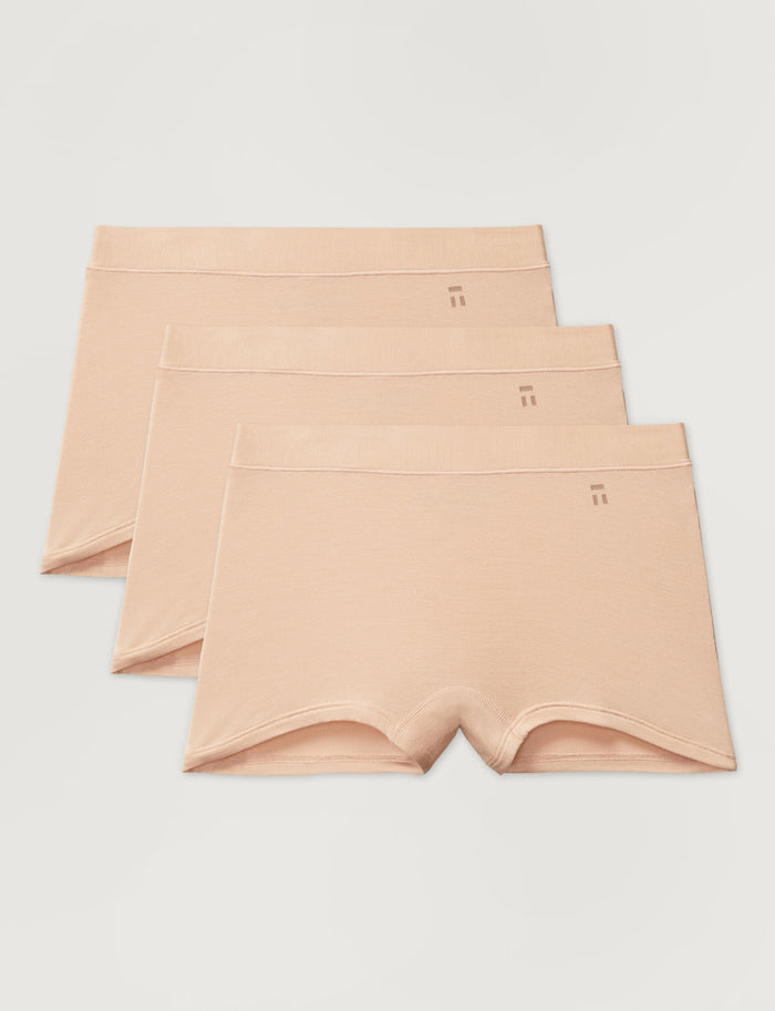 Women's Cool Cotton Boyshort (3-Pack)::Maple Sugar