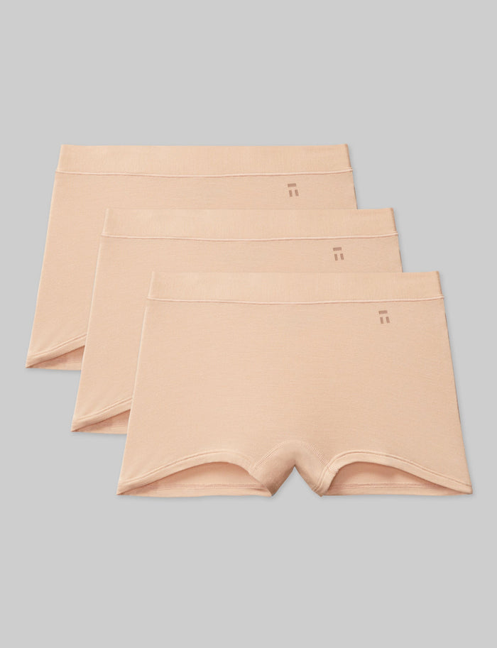OLD::Women's Cool Cotton Boyshort (3-Pack)::Maple Sugar