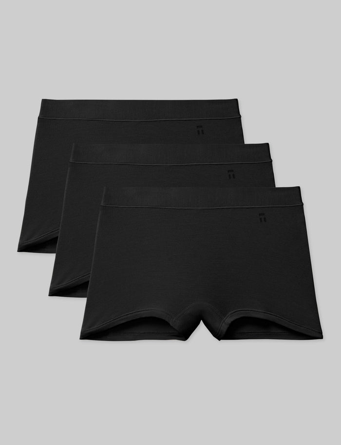 OLD::Women's Cool Cotton Boyshort (3-Pack)::Black