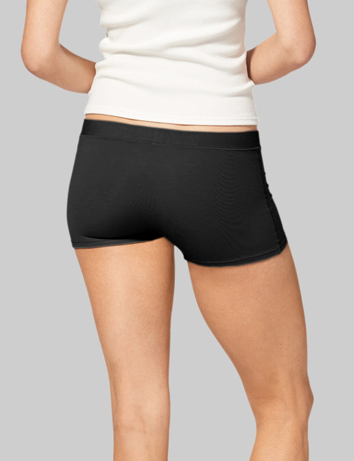 OLD::Women's Cool Cotton Boyshort (3-Pack)::Black/Maple Sugar/Rosewater