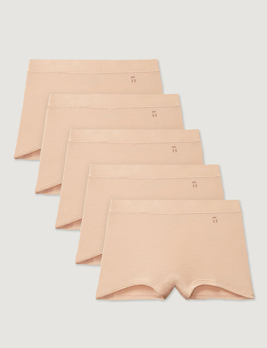 Women's Cool Cotton Boyshort (5-Pack)::Maple Sugar