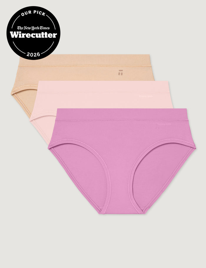 Women's Cool Cotton Brief (3-Pack)::Maple Sugar/Rosewater/Lilac Chiffon