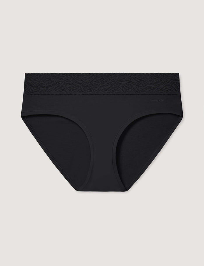 Women's Cool Cotton Brief, Lace Waist::Black Lace Waist::Swatch