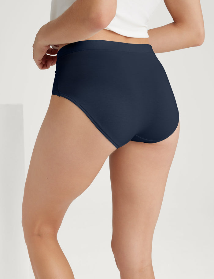 Women's Cool Cotton High Rise Brief::Dress Blues