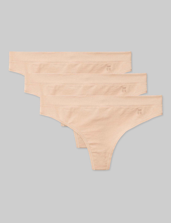 OLD::Women's Cool Cotton Thong (3-Pack)::Maple Sugar