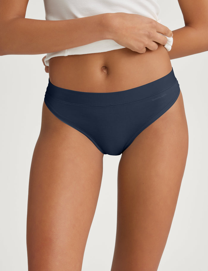 Women's Cool Cotton Thong::Dress Blues