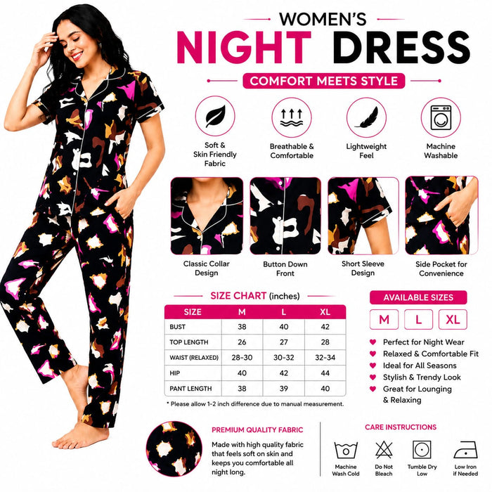 Women's Cotton Pajama Night Suit Set