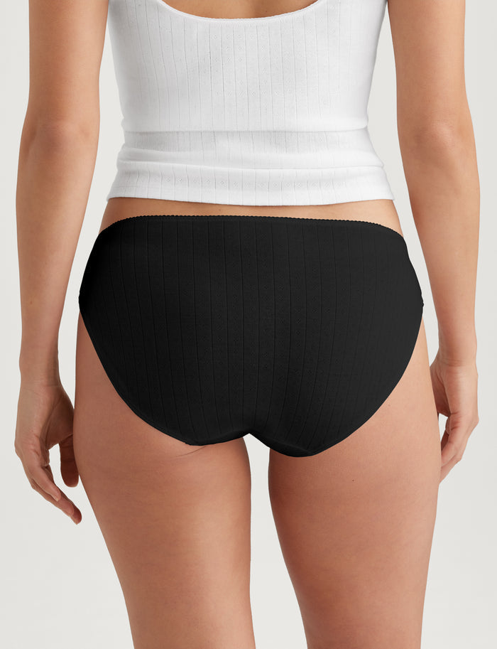 Women's Pointelle Bikini::Black