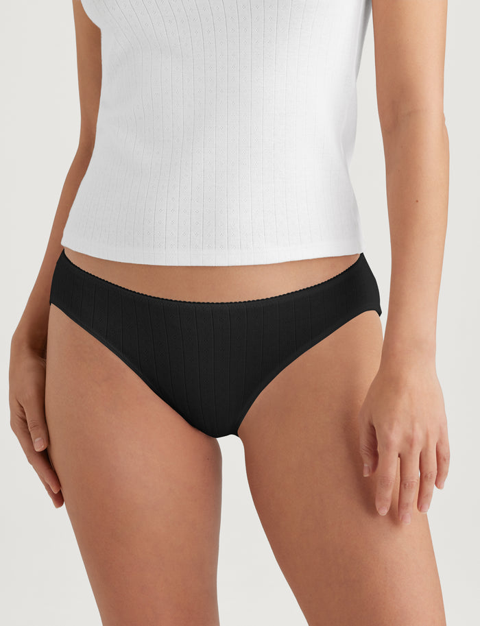 Women's Pointelle Bikini::Black