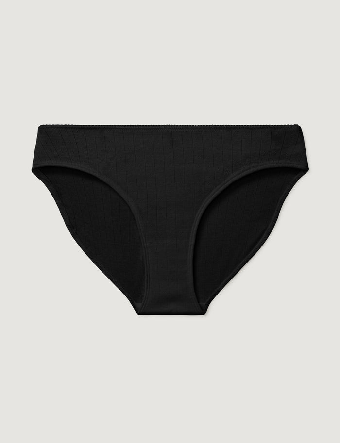 Women's Pointelle Bikini::Black::Swatch