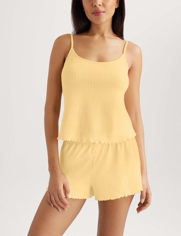 Women's Pointelle Rib Camisole::Golden Haze