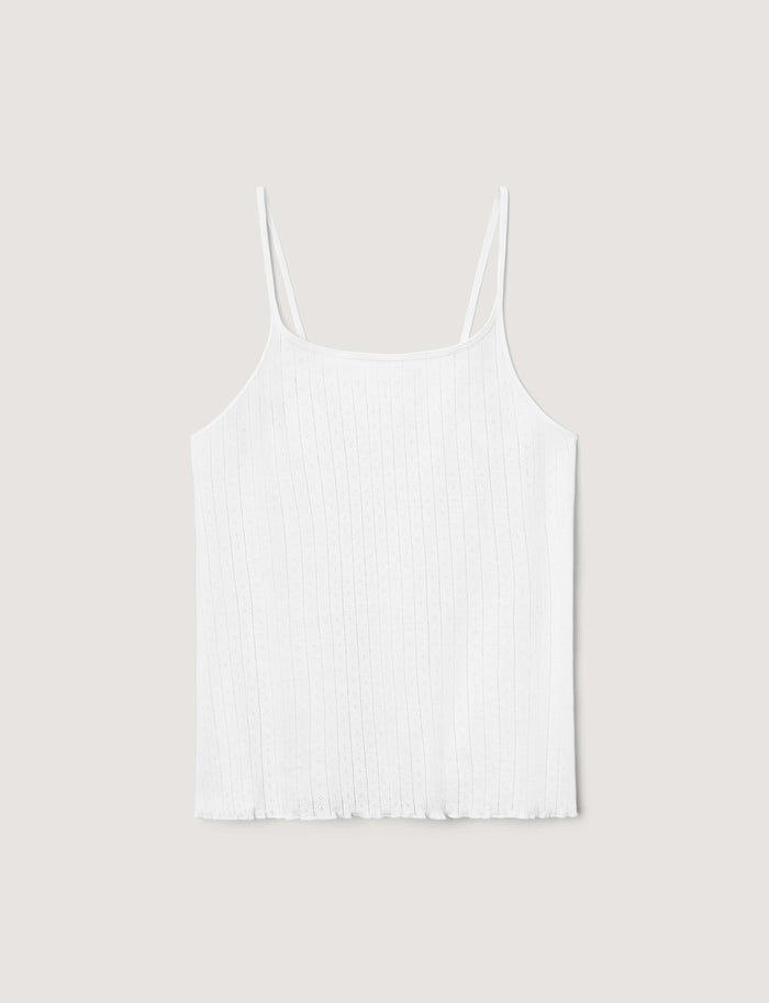 Women's Pointelle Rib Camisole::White::Swatch