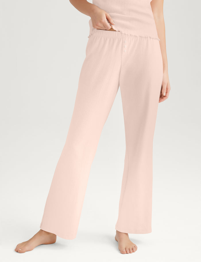 Women's Pointelle Rib Pant::Soft Pink