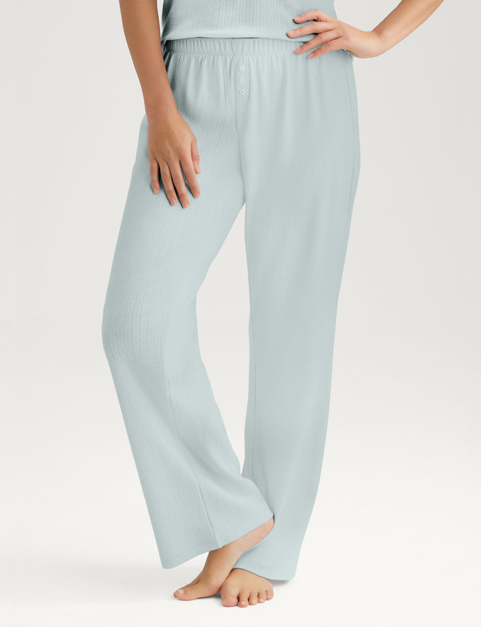 Women's Pointelle Rib Pant::Ice Flow