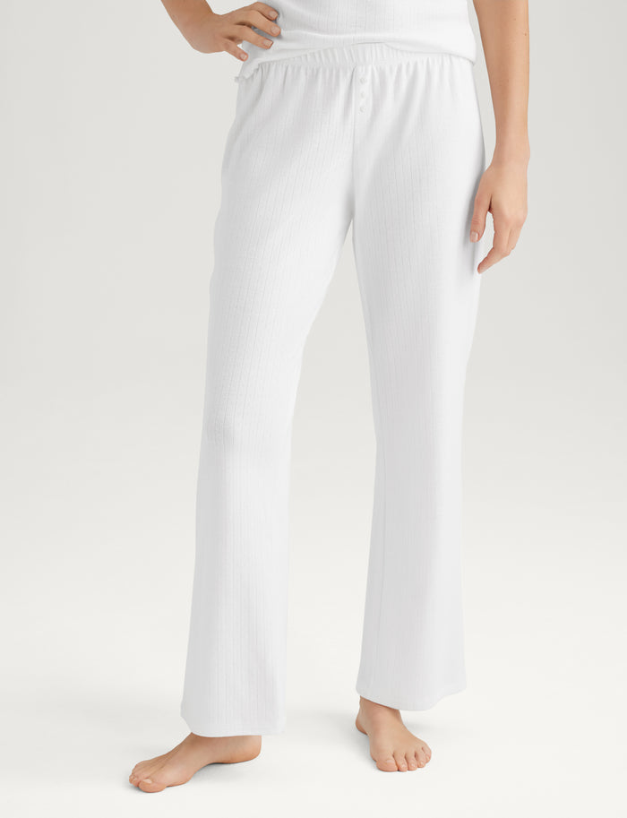 Women's Pointelle Rib Pant::White