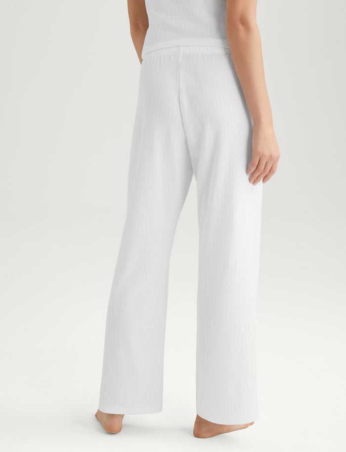 Women's Pointelle Rib Pant::White