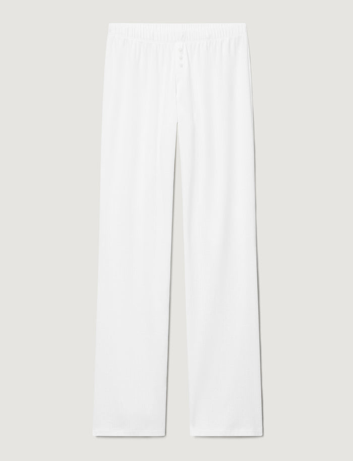 Women's Pointelle Rib Pant::White::Swatch
