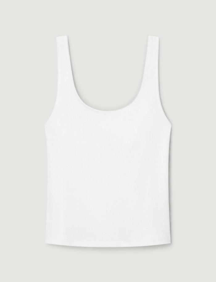 Women's Pointelle Rib Tank::White::Swatch