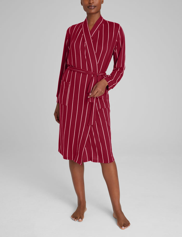 Women's Cozy Robe::Rhubarb Stripe