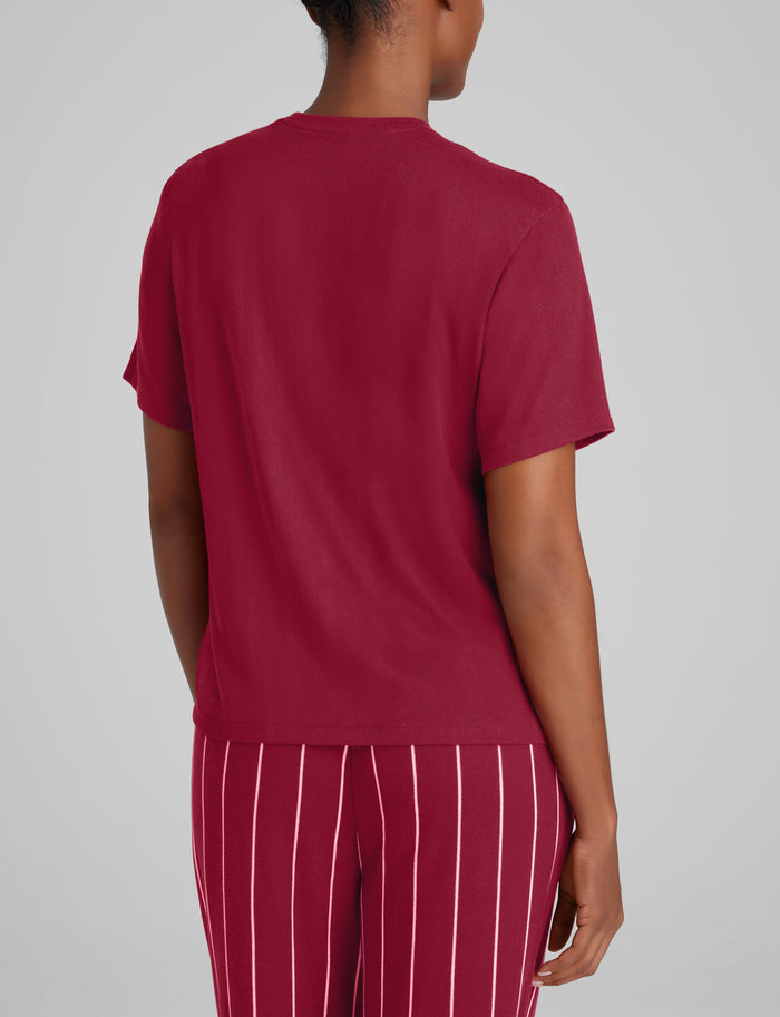 Women's Cozy Tee::Rhubarb