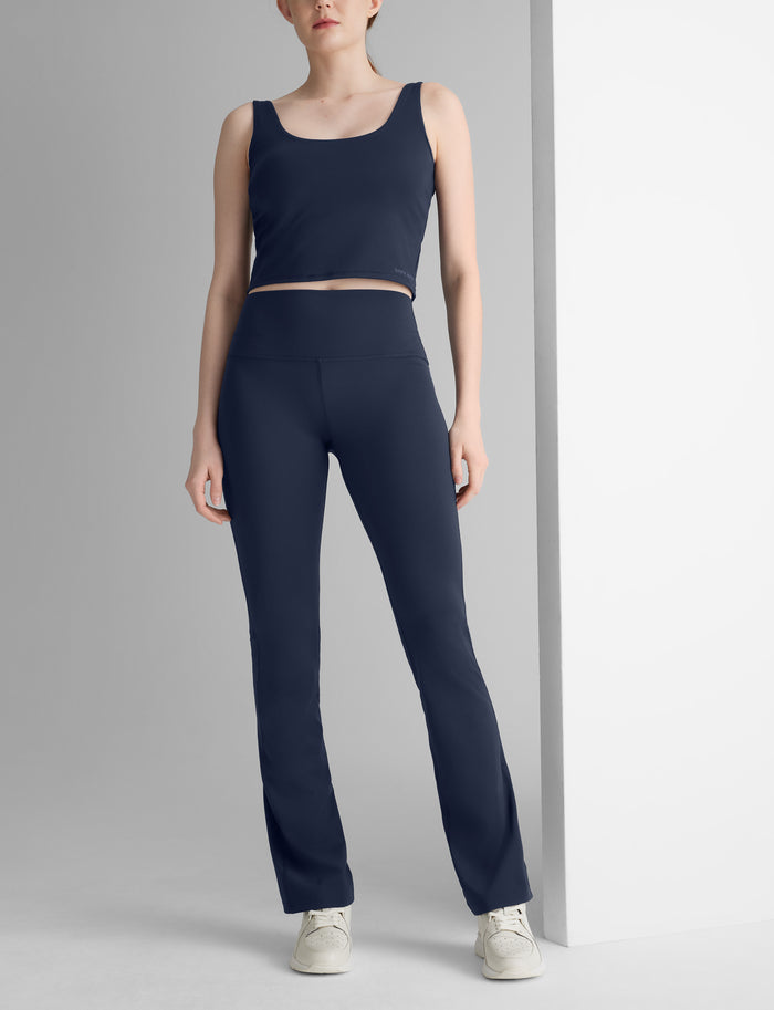 Women's Crop Tank & Flare Legging Set::Dress Blues