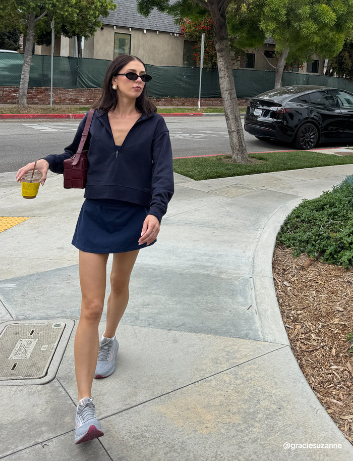 Women's 360 Movement Crop Tank & Tennis Skirt::Dress Blues