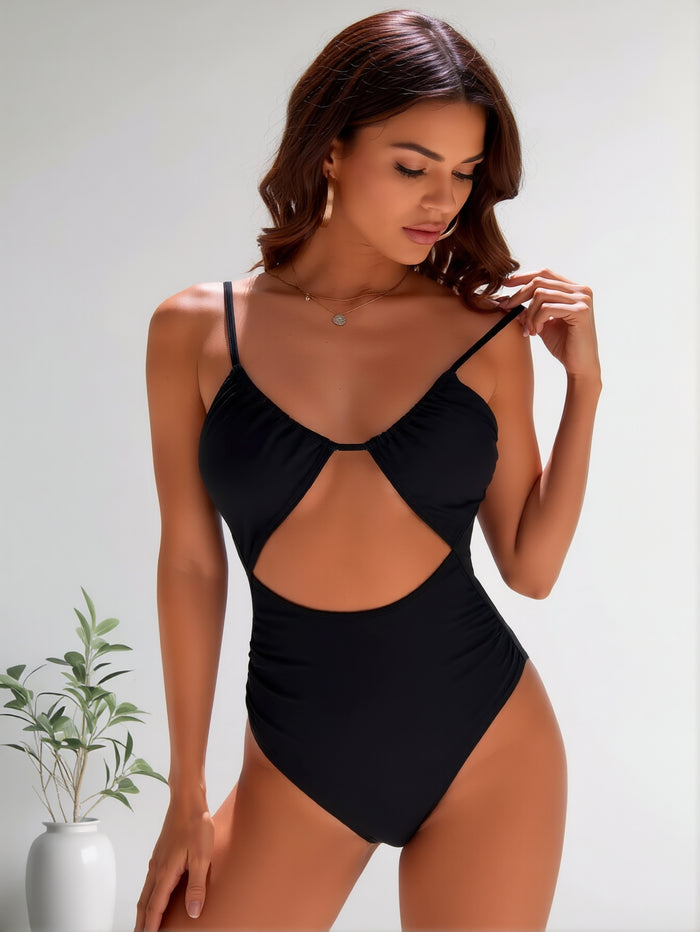 Women's Cutout One Piece Swimsuit High Cut Monokini Bathing Suit Hollow Out Swimwear for Beach Vacation Pool Party