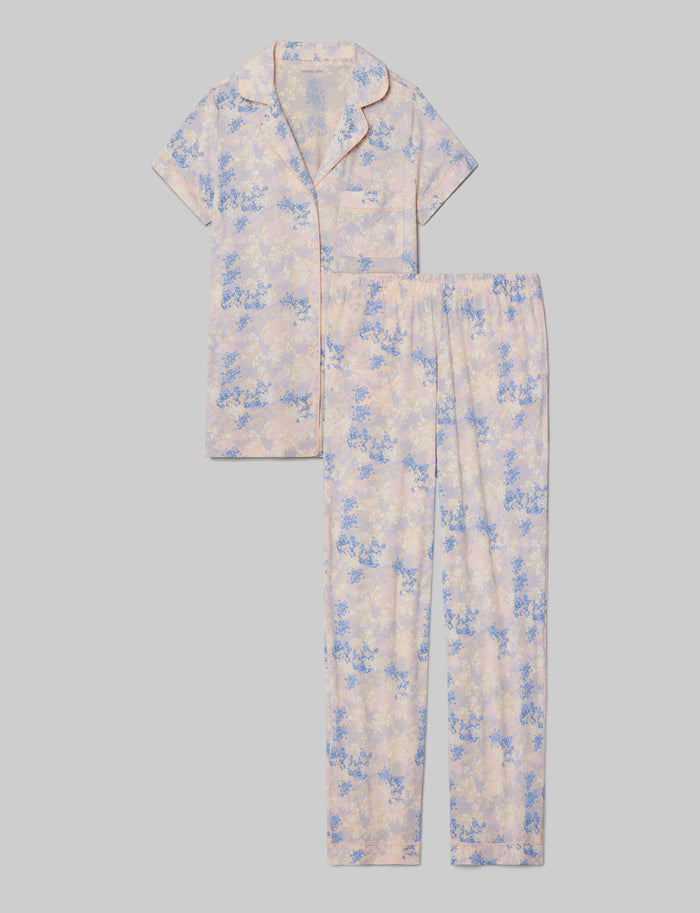 Women's Downtime Pajama Top & Pant Set::Blush Scattered Floral